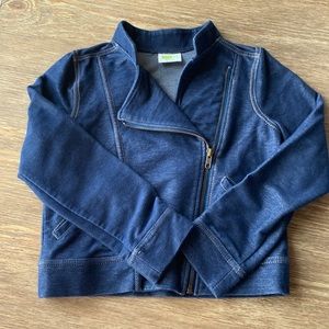 Crazy 8 Girls Super Soft Dark Denim Moto Style Jacket (7/8)